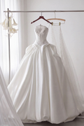 Luxury Beaded Satin Wedding Gown