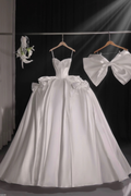 Luxury Satin Bow Bridal Gown